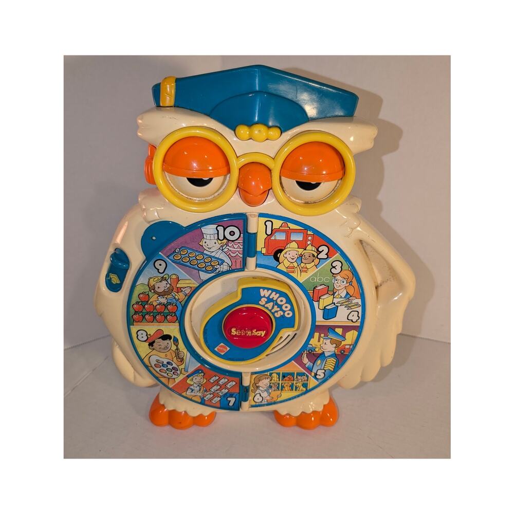 Vintage 1996 See' N Say Whooo Says Owl By Matell Tested & Works! Preschool Toy